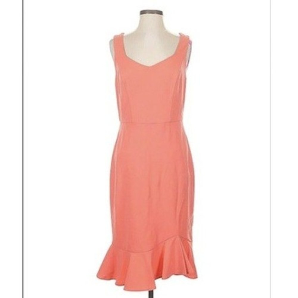 Betsey Johnson Dress Womens 10 Pink Sleeveless Fit Flare Asymmetric Hem Cocktail